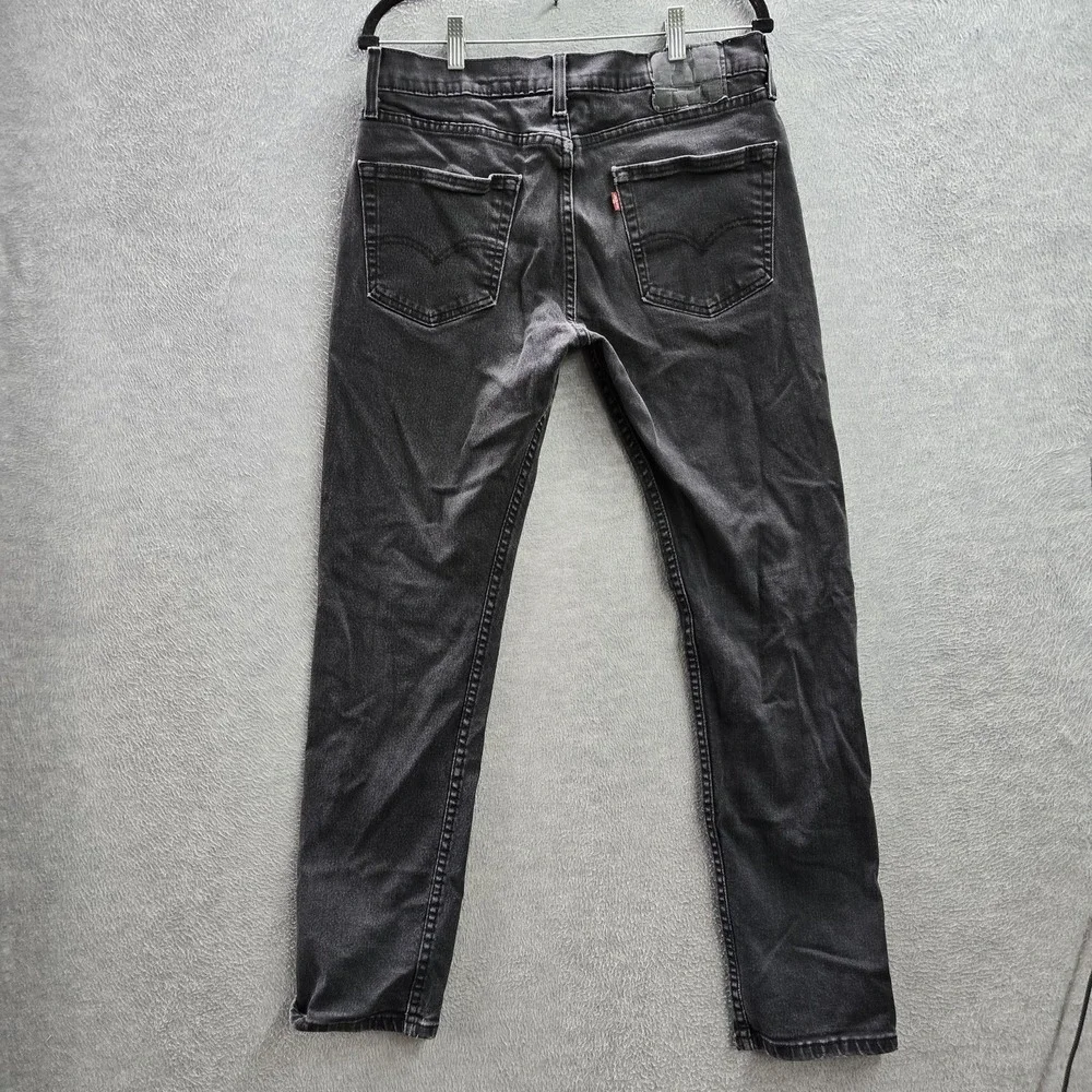 Levi's 502 Men Jeans 33X32 Black Denim Taper Fit Button 29